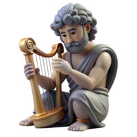wonderful traditional wonderful contemporary A melancholic Orpheus playing his lyre in the underworld, attempting to retrieve Eurydice, rendered in a somber, Romantic style with dark shadows and a... png
