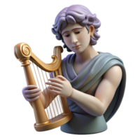 serene classic dramatic classic A melancholic Orpheus playing his lyre in the underworld, attempting to retrieve Eurydice, rendered in a somber, Romantic style with dark shadows and a mournful... png