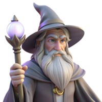 stunning rustic dramatic minimalist Portrait of a wise old wizard with a long, pointed hat and a flowing white beard, holding a glowing orb. Mystical, ethereal lighting.... png