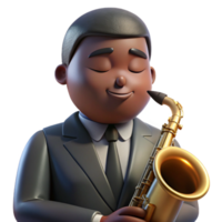 dramatic minimalist extraordinary rustic Portrait of a jazz musician with a saxophone, lost in the music with eyes closed. Moody, low key lighting.... png