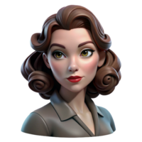 magnificent classic impressive abstract Portrait of a glamorous Hollywood actress with classic 1940s makeup, styled hair, and a captivating gaze. Soft, glamorous lighting.... png