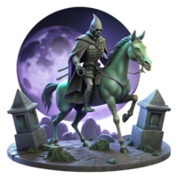 impressive abstract stunning modern A spectral knight riding a skeletal steed through a desolate graveyard, bathed in the eerie glow of a full moon, gothic horror, dark and atmospheric.... png