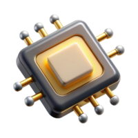 impressive vintage extraordinary modern A single microchip, its golden circuits intricately detailed, floating in a dark void, illuminated by a single ray of ethereal white light authentic... png