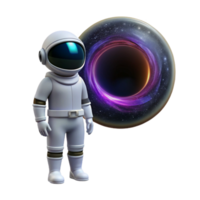 stunning abstract vibrant vintage A lone astronaut, wearing a sleek, white spacesuit, gazing at a colossal black hole swirling with vibrant colors, lit by the distant glow of a nebula professional... png