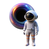 extraordinary artistic beautiful rustic A lone astronaut, wearing a sleek, white spacesuit, gazing at a colossal black hole swirling with vibrant colors, lit by the distant glow of a nebula... png