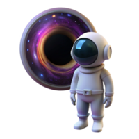 impressive traditional vibrant vintage A lone astronaut, wearing a sleek, white spacesuit, gazing at a colossal black hole swirling with vibrant colors, lit by the distant glow of a nebula... png