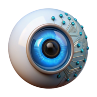 beautiful artistic magnificent contemporary A close up of a bionic eye, its iris a complex network of glowing circuits, reflecting a binary code stream, illuminated by a sharp, focused white light... png