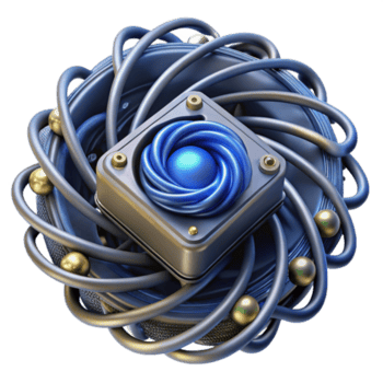 bellissimo tradizionale bellissimo creativo un' quantistico computer, suo nucleo un' vorticoso vortice di energia e luce, circondato di complesso cablaggio e raffreddamento sistemi, reso nel un' scuro, misterioso stile... png