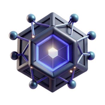 extraordinario minimalista impresionante creativo un artificial inteligencia representado por un brillante, geométrico forma, flotante en un oscuro vacío, emitiendo corrientes de datos y código, iluminado por un interno,... png