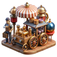 serene modern wonderful rustic A bustling steampunk marketplace, vendors selling bizarre contraptions and automatons, filled with steam and the flicker of gaslight, vibrant and dynamic composition... png