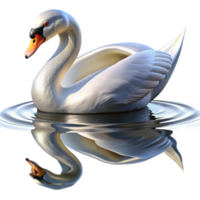 serene classic beautiful abstract A graceful swan gliding across a still lake, reflections shimmering on the water's surface, serene and peaceful atmosphere, impressionistic style authentic high... png