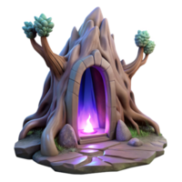 extraordinary rustic extraordinary minimalist A hidden portal shimmering with iridescent light, nestled within the roots of a giant, ancient tree.... png