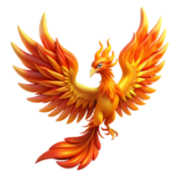magnificent abstract elegant artistic A majestic phoenix engulfed in flames, its fiery wings spread wide against a backdrop of swirling smoke, feathers tipped with gold.... png