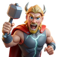elegant abstract dramatic abstract Thor, the Norse god of thunder, wielding Mjolnir, his hammer crackling with lightning, muscles rippling, a furious expression on his face.... png