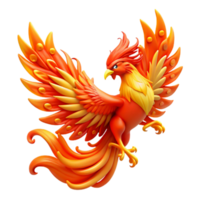 impressive minimalist stunning rustic A majestic phoenix rising from flames, vibrant oranges and reds dominating the color palette, intricate feather details, Japanese woodblock print style... png