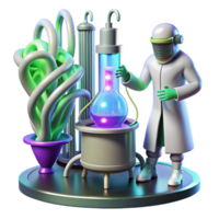 beautiful abstract impressive creative A futuristic laboratory filled with glowing tubes, wires, and strange machinery. A scientist in a hazmat suit observes a pulsating, organic specimen.... png
