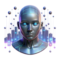 vibrant abstract extraordinary modern A holographic projection of a human face, glitching and distorting in a dark room. The face is surrounded by binary code and abstract data streams.... png