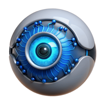 deslumbrante rústico sereno vintage uma fechar acima do uma cibernético olho, Está íris brilhando com uma brilhante, elétrico azul claro. intrincado circuitos e fios estão visível por aí a olho tomada.... png