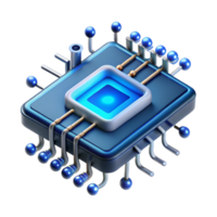 dramatic traditional extraordinary classic A single microchip, magnified, intricate circuits glowing with electric blue light, macro photography style, dark background lighting high resolution... png