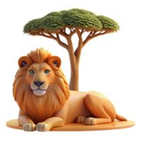 magnificent classic dramatic contemporary A regal lion pride resting beneath the shade of an acacia tree on the African savanna, bathed in warm, late afternoon sunlight, in a National Geographic... png