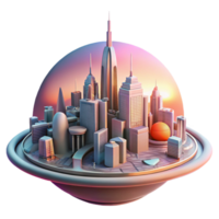 beautiful artistic A futuristic metropolis built on the rings of Saturn, vibrant sunset hues, panoramic view, matte painting style exclusive png