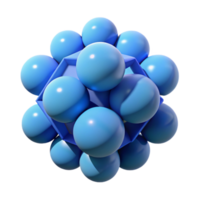 beautiful contemporary Chromatic aberration effect applied to a geometric composition of intersecting planes and spheres, lit by a soft, diffused blue light, in a minimalist style high resolution png