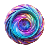 elegant abstract A swirling vortex of iridescent fractal patterns, illuminated by pulsating neon light, in a cyberpunk style premium png