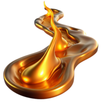 vibrant artistic A flowing river of molten gold, illuminated by the fiery glow of its own heat, in a fluid art style professional png