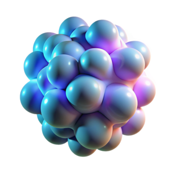 extraordinario artístico un racimo de amorfo manchas, morphing y fusionando dentro cada otro, iluminado por un suave, bioluminiscente brillo, en un orgánico resumen estilo prima png