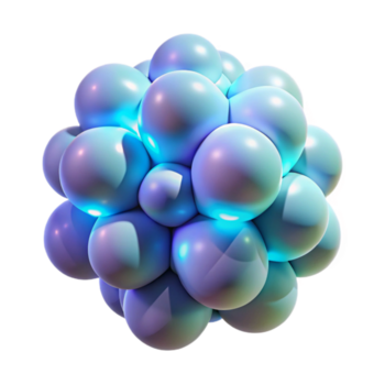 vibrante resumen un racimo de amorfo manchas, morphing y fusionando dentro cada otro, iluminado por un suave, bioluminiscente brillo, en un orgánico resumen estilo 4k png