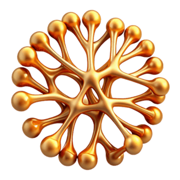 sereno tradicional uma complexo fractal padrão, semelhante a uma ramificação árvore ou uma neural rede, aceso de uma esquentar, dourado luz, dentro uma matemático arte estilo Alto resolução png