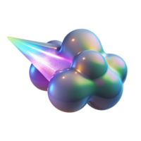 extraordinary artistic A cloud of iridescent dust particles, illuminated by a beam of laser light, creating a holographic effect, in a futuristic abstract style original png