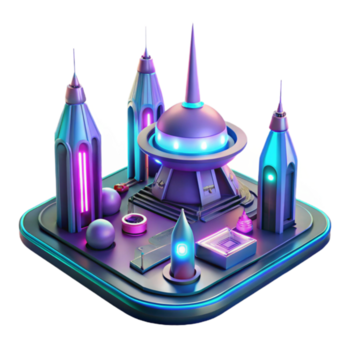 drammatico rustico un' futuristico spazioporto con elegante astronavi, vivace neon luci, occupato, dinamico, alto Tech architettura autentico png