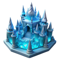 wonderful creative An intricate ice palace, cold blue lighting, magical, delicate ice sculptures, intricate carvings professional png