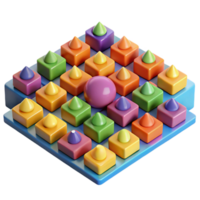 serene creative A field of colorful, geometric shapes arranged in a non repeating pattern, with a flat, graphic design aesthetic, inspired by Op Art exclusive png