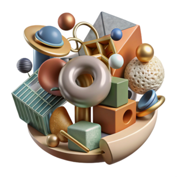 degno di nota Vintage ▾ un' caotico assemblea di trovato oggetti e trame, disposte nel un' apparentemente casuale ancora armonioso composizione, nel un' dadaista, collage stile 4k png