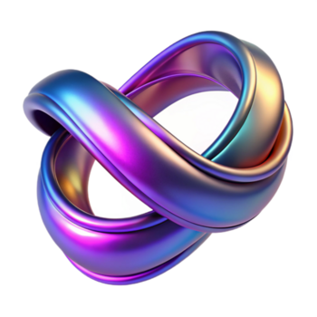 magnífico vintage uma fluindo, fita gostar Formato torção e girando dentro espaço, com uma suave, metálico textura e uma vibrante, iridescente brilho Alto qualidade png