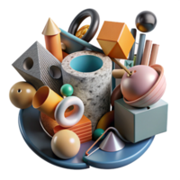 stunning creative A chaotic assemblage of found objects and textures, arranged in a seemingly random yet harmonious composition, in a Dadaist, collage style 4K png