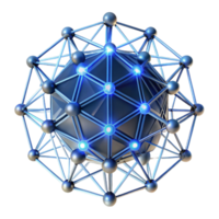 impressive minimalist A web of interconnected, glowing lines, forming a complex, three dimensional grid, with dynamic, shifting lighting premium png