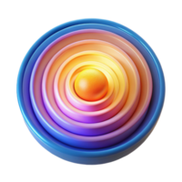 magnificent minimalist A series of concentric circles, radiating outwards in pulsating waves of color, illuminated by a bright, central light source original png
