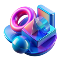 extraordinary modern A dynamic composition of overlapping, transparent shapes, with gradients of vibrant colors, lit by a cool, blue light, in a Bauhaus style high quality png