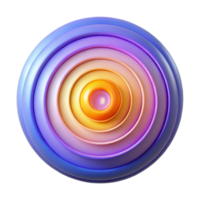 extraordinary minimalist A series of concentric circles, radiating outwards in pulsating waves of color, illuminated by a bright, central light source professional png