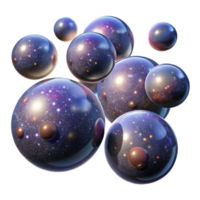 stunning minimalist A field of floating, translucent orbs, filled with swirling galaxies and nebulae, illuminated by the soft glow of distant stars genuine png