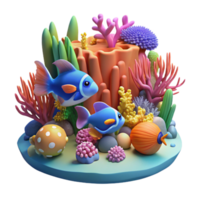 vibrant rustic A coral reef teeming with colorful fish and marine life, bathed in the dappled sunlight filtering through the water, in a vibrant, realistic style original png