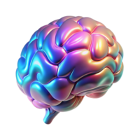 beautiful abstract A hyperrealistic holographic projection of a human brain rotating slowly, intricate neural pathways glowing in different colors, lit by a cool, clinical light authentic png