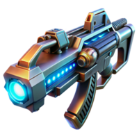 vibrant artistic A futuristic weapon rendered in intricate detail, glowing with energy, sci fi art style, dramatic, contrasting lighting authentic png
