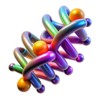 magnificent abstract A group of nanobots forming the shape of a DNA double helix, glowing with various vibrant colors, microscopic view, dark background, neon lighting 4K png