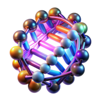 dramatic traditional A group of nanobots forming the shape of a DNA double helix, glowing with various vibrant colors, microscopic view, dark background, neon lighting detailed png
