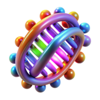 magnificent creative A group of nanobots forming the shape of a DNA double helix, glowing with various vibrant colors, microscopic view, dark background, neon lighting exclusive png