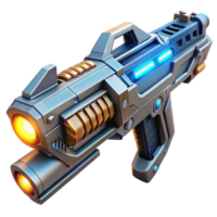 wonderful contemporary A futuristic weapon rendered in intricate detail, glowing with energy, sci fi art style, dramatic, contrasting lighting high quality png